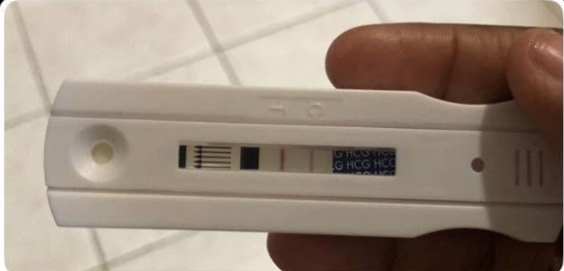Positive pregnancy test shared by an anonymous PCOS client